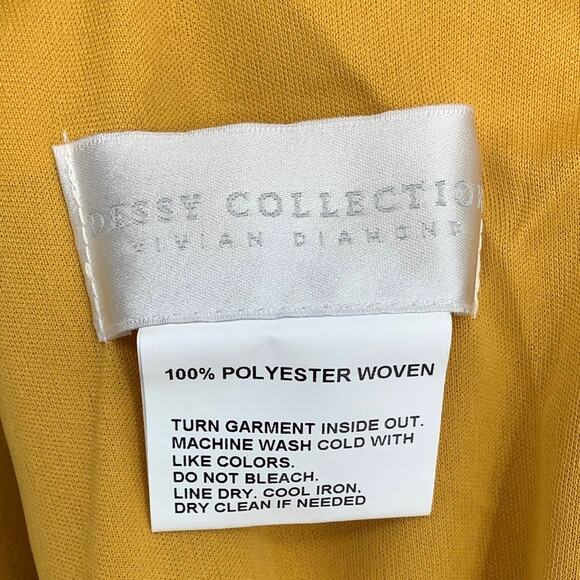 NEW! Dessy Collection Size 14 Charmeuse Slip Dress NYC Yellow $231 msrp I21-12 - Picture 5 of 10